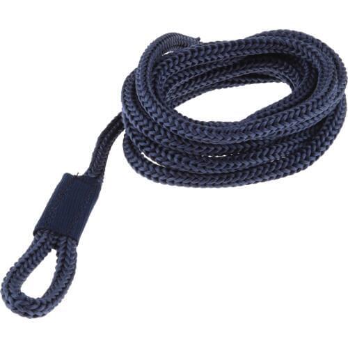 1/4 INCH X 5 FT BlueDouble Braided Fender Line, Boat Mooring Line Spliced Eye
