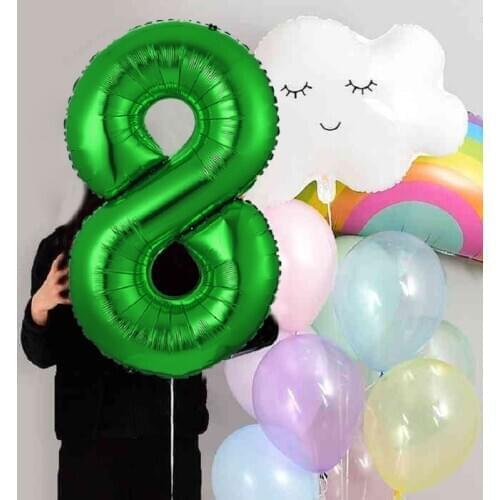 1pc 32 inch green number digital 0 12 3 4 5 6 7 8 9 foil balloon 2020 new year wedding birthday party festival decoration globos