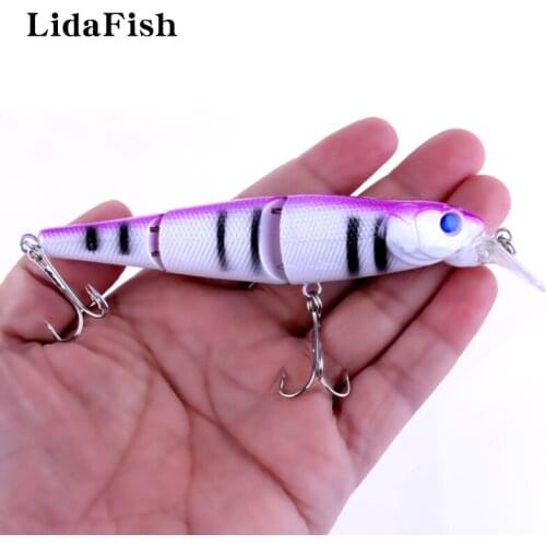 1Pcs/ Multi-section Fishing Lure 16.2G 12.5CM Artificial 3D Eyes Pike Carp Spinner Crank Bait 5 Colors Available