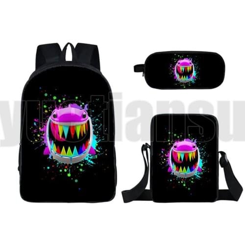16 Inch Anime 6IX9INE Backpack 3D Bookbag Tekashi 69 Bagpack Cute Album GOOBA 3 Pcs Set Backpacks for School Teenagers Girls