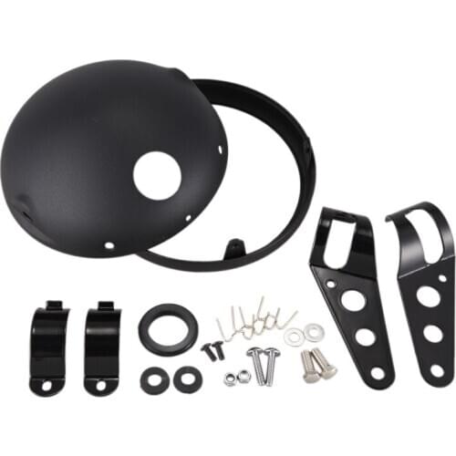 7 Inch Black Headlight Housing Universal Motorcycle Headlight Mounting Bracket Adjustable LED Headlight Bracket