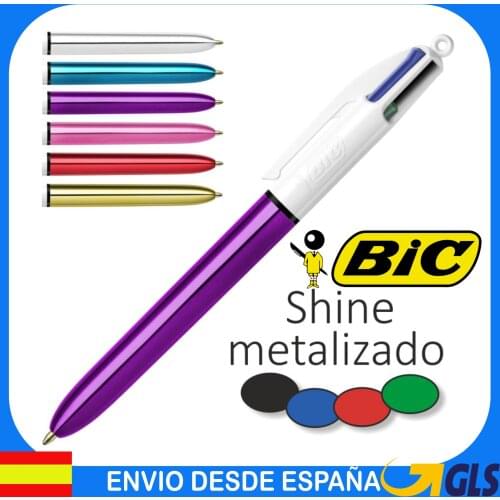 BIC SHINE 4 Color Classic Red Blue Black green PASTEL pen SELECTOR METALICO writing back to school