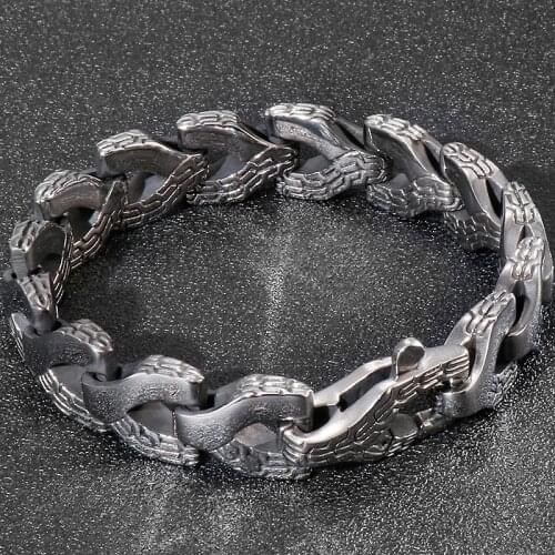 14MM Keel Chain On Hand Titanium Steel Bracelets For Men Wholesale Masculine Bracelet Hiphop Jewelry Accessories Dropshipping