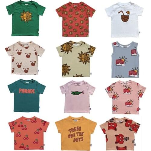 One Day Brand New Summer Cartoon Kids T-shirts Sun Pattern Toddler Girls Cotton Tee Tops Baby Boys Clothing Cotton Fashion Brand
