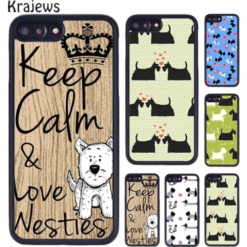 Krajews Westie Scottie Scottish Terrier Phone Case For iPhone 5 6S 7 8 plus 11 12 Pro X XR XS Max Samsung Galaxy S6 S7 S8 S9 S10