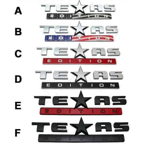 Black Silver Red USA Flag TEXAS Edition Car Emblem Badge Stickers Decal for Chevrolet Truck GMC Decoration Accessories