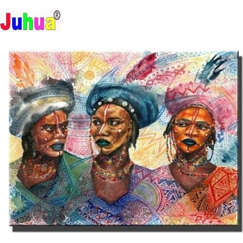 DIY 5D Diamond Painting,Indian Feathers Woman Pattern Embroidery Cross Stitch Kits Handmade Full Round Rhinestone American Art