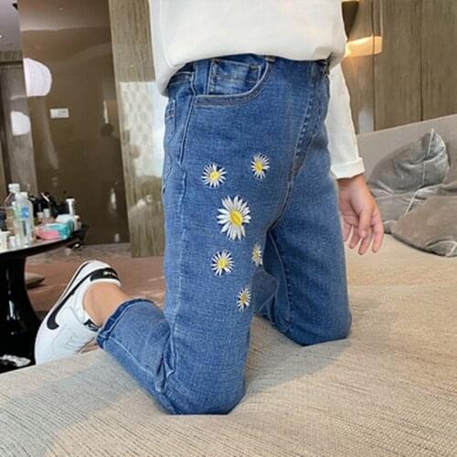 Girls Jeans Spring and Autumn New Girls' Trousers Air Childrens Pants Jeans for Toddler Girl 4 6 8 10 12 Ages