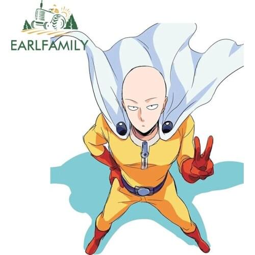 EARLFAMILY 13cm x10.8cm for One Punch Man Saitama Car Stickers Sunscreen Decals Surfboard Decor Vinyl Material JTR Waterproof