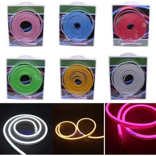 5m rolls 6 X 12mm DC12V SMD 2835 Flexible led strip neon ribbon lights silicone tube IP67 waterproof Red Green Blue white Pink