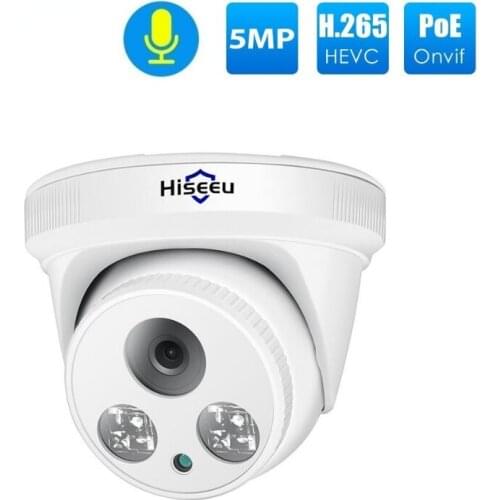 HC615-P-3.6 5MP 1920P POE IP Camera H.265 Audio Dome Camera ONVIF Motion Detections For PoE NVR App View