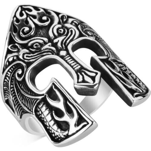 Candie Silver Spartan Helmet 925 Sterling Silver Men 'S Ring