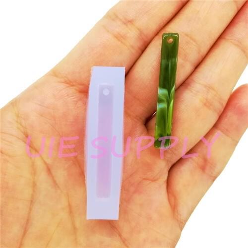 BYL356U Square Earrings Necklace Silicone Mold Resin Art Jewelry Pendant Making Fondant Decorating FOOD SAFE 34.5mm x 5.0mm