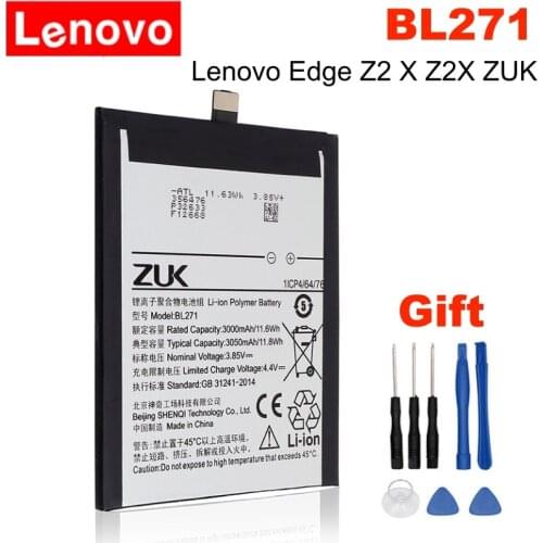 Lenovo Original Battery BL271 3050Mah BL 271 For Lenovo ZUK Edge Z2 X Z2X ZUK Z2151 Smart Mobile Phone Batteries + Free Tools
