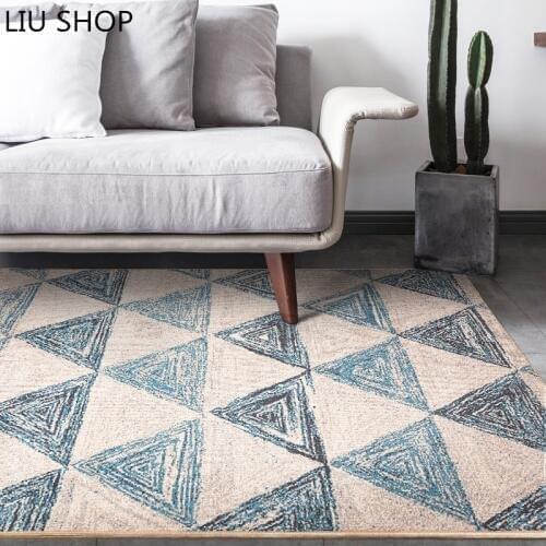 LIU Nordic geometry carpet modern classic decorative style rug for living room coffee table mat bedroom bedside blanket mat