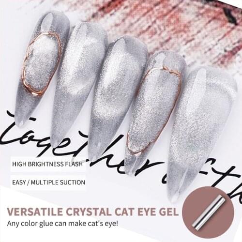 Spar Cats Eye Glue Flash Smoothie Wide Cats Eye Nail Polish Magnetic Gel Polish Silver Snowlight Semi-transparent TSLM1