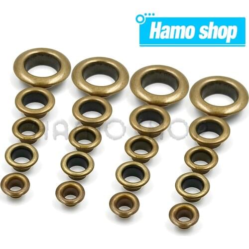 200Pcs Copper Color Hole Metal Eyelets Grommets with Washer For Diy Leathercraft Accessories Shoes Belt Cap Bag Tags Clothes