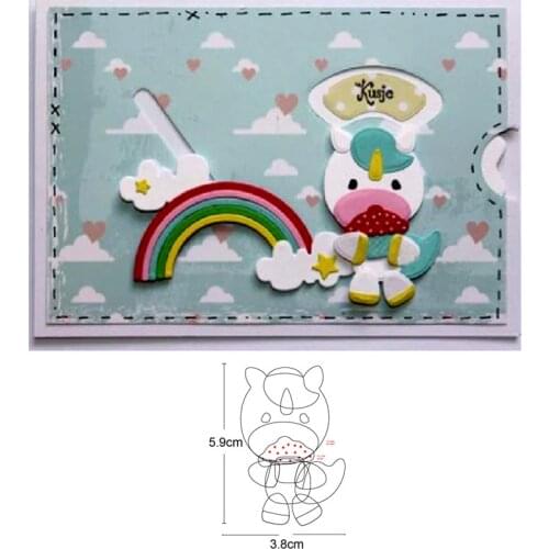 Rhino Unicorn Horse Metal Cutting Dies Stencils dies for Scrapbooking diy photo album Embossing Dies Cuts Card making Craft dies