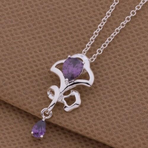 Wholesale High quality silver plated Fashion jewelry chains necklace pendant WN-374