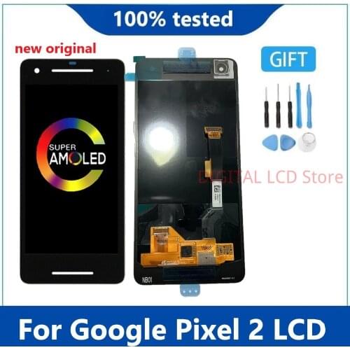 Original AMOLED For Google Pixel 2 Lcd Display Screen Touch Glass Digitizer Assembly Parts 5.0" for Pixel2 Lcd Burn-Shadow