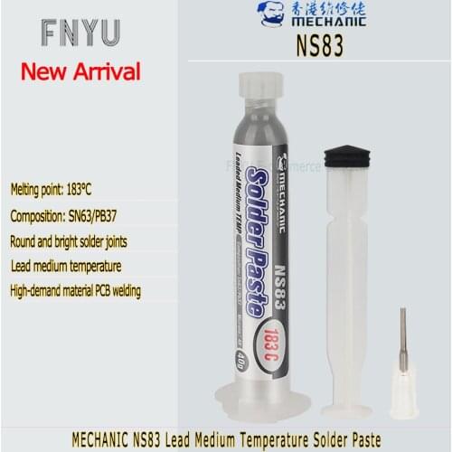 Soldering Paste MECHANIC NS83 183℃ Solder Paste Leaded Medium Temperature PCB Patch Mud Repair Planting Tin Syringe
