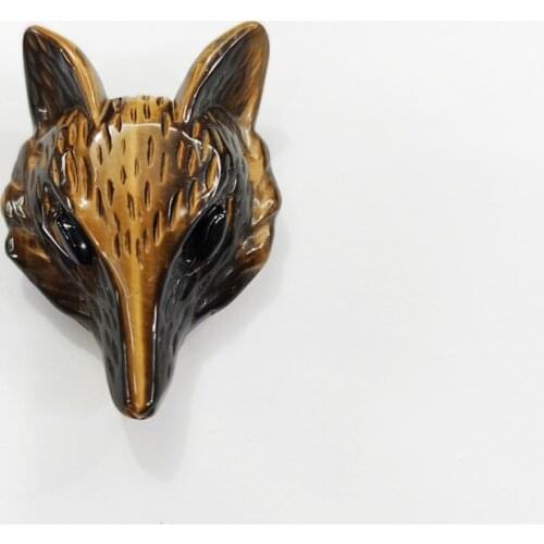 Good quality natural stone Carved fox shape Pendants for Necklace jewelry making Free shipping Wholesale 2pcs/lot