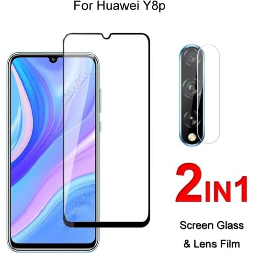 Full Cover Glass For Huawei Y8p Screen Protector Protective Tempered Glass Explosion Proof & Camera Lens Film