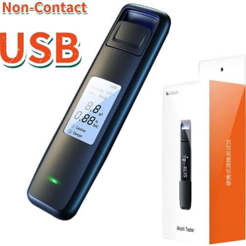 Portable Non-Contact Air Blowing Alcohol Tester Digital Display Screen USB Rechargeable BAC Tester Police Grade High Accuracy