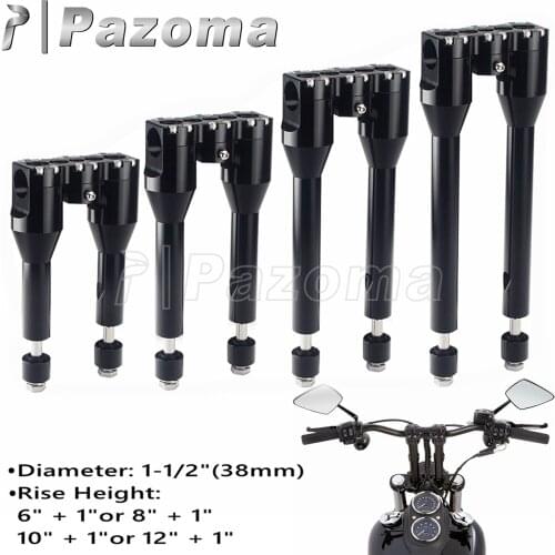 Motorcycle Riseres Straight Style Handlebar Clamp Universal 1-1/2" 38mm for Harley Harley Dyna Street Bob Softail Sportster XL