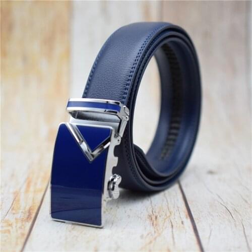 Cow Leather Men Belt Black/blue/white/brown/red Automatic Buckle Designer Belt Male 2021 Fashionable Trouser Belt for Men