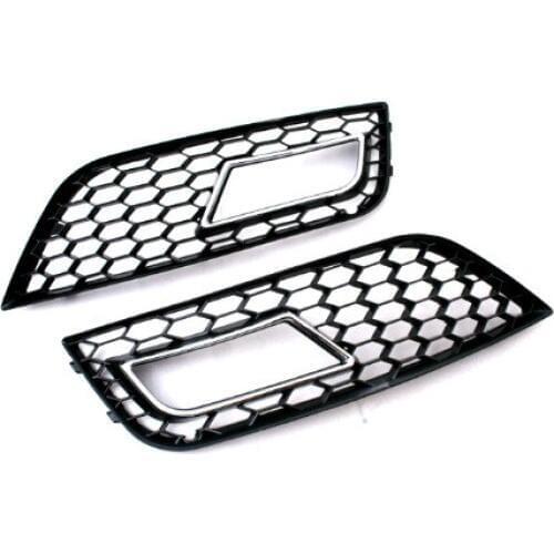 RS Style Honeycomb Vented Chrome Trim Fog Light Grille for audi A4 B8