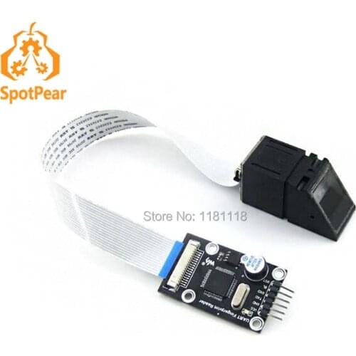 UART Fingerprint Reader, onboard processor STM32F205, commercial fingerprinting algorithm, optical sensor
