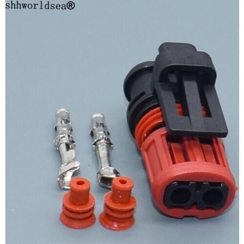 Shhworldsea 2/5/10/30/50/100sets 2 pin 1.5mm Auto Connector Wire Harness Electrical Waterproof Connector 2 Ways Female 1337245-3