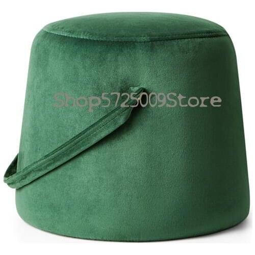 Nordic Cloth Art Stool Living Room Sofa Stool Fashion Creative Makeup Stool Household Shoes Changing Round S
