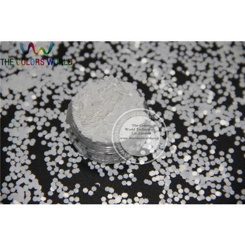 TCM1200 Solid White Colors 1.5mm size 060 solvent resistant glitter for nail gel nail polish or Other art Decoration
