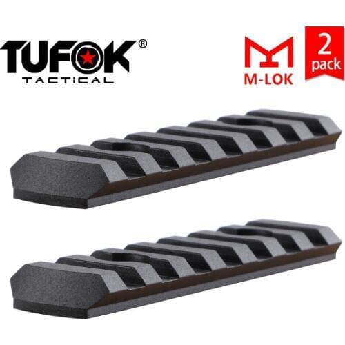 TuFok MLOK AR15 M4 M16 Picatinny 7 Slots Rail Ultrathin 20mm Picatinny Rail For M-lok Handguard Tactical Rail Base Mount(2 pack)