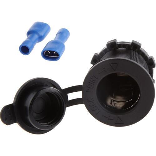 Waterproof Car Motorcycle Cigarette Lighter Power Plug Socket Outlet for ATV Marine Boat Trailer 12-24V