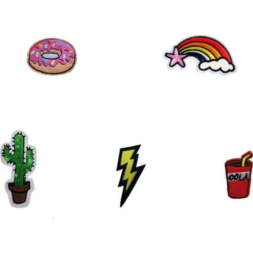 High quality cartoon style select hot melt adhesive applique embroidery patch DIY clothing accessory patches stripesC2236-C2248