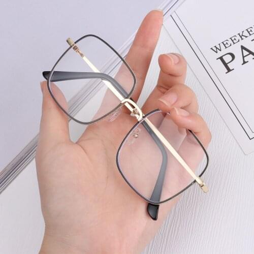 Women Fashion Anti-fatigue Oversized Eyeglasses Diamond Studded Eyewear Vintage Square Glasses Computer Goggles