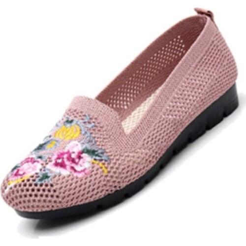 Summer old Beijing cloth shoes womens net shoes net shoes soft soles non slip grandmother womens shoes embroidered shoes