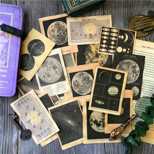 Junk Journal Vintage Handmade Coffee Dyed Paper Cosmic Stars Material Scrapbook Travel Diary Happy Plan Deco Material Paper