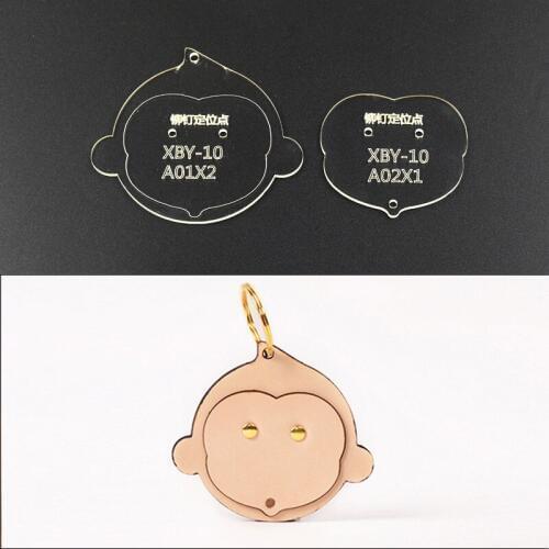 1 Set DIY Cartoon monkey Keyring Keychain Sewing Pattern Mould Acrylic Template
