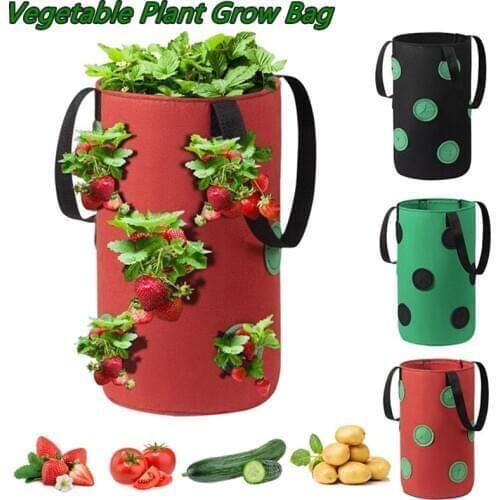 1Pc Multi-port Hanging Strawberry Grow Bag Outdoor Garden Plant Flower Herb Root Nursery Pots