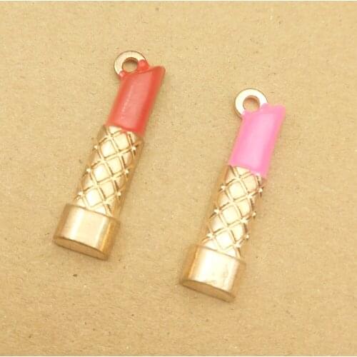 10pcs 9x32mm red lipstick enamel charm for jewelry making and crafting fashion earring pendant necklace and bracelet charms