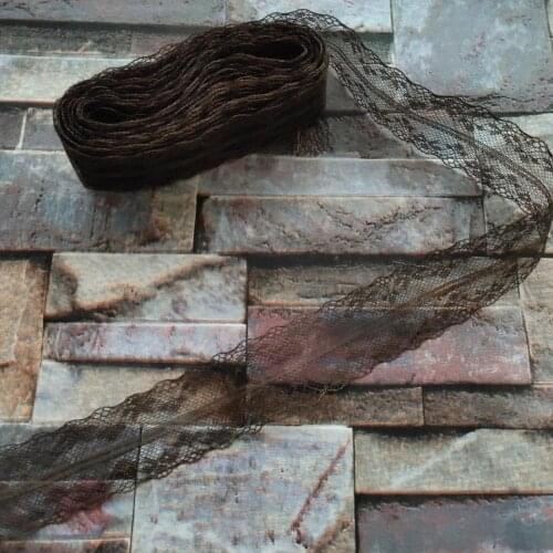 10 yards 35 mm width Coffee bilateral lace ribbon For Sewing Decoration DIY jewelry decoration Clothing Accessories