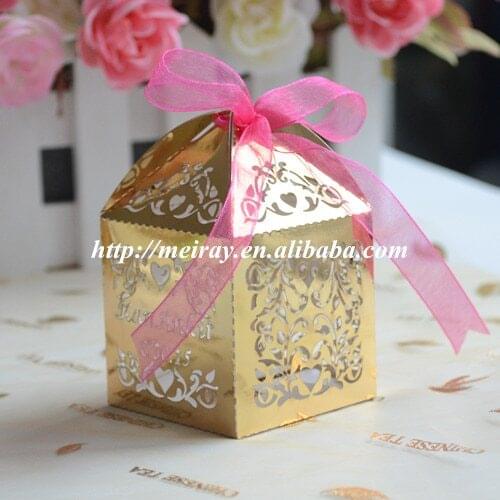 100pcs personalized gold wedding favor box wedding party favors gift box event party supplies box
