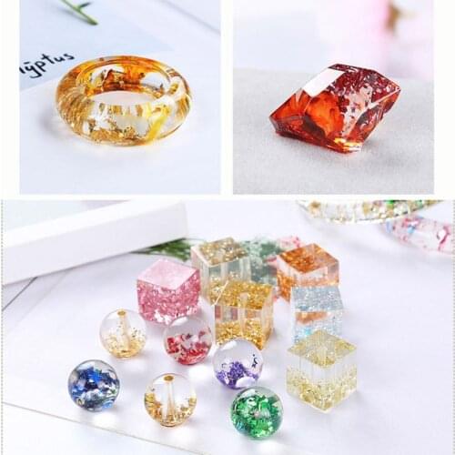 12 Color Gold Silver Foil Paper Sequins Resin Mold Fillings Resin Jewelry Making