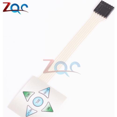 1x5 Matrix Array 5Key Membrane Switch Keypad Keyboard 1*5 Keys Control Panel Plate 40*40mm For Arduino