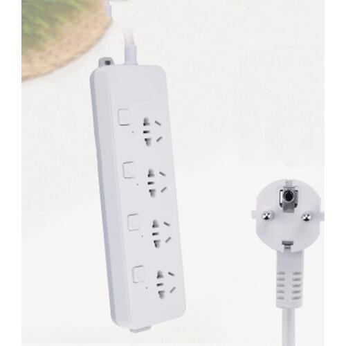 2.8M/1.8M 4 Ways Strip EU Plug power strip Outlet Universal Socket Extender With Overload protector Surge Protector Outlet