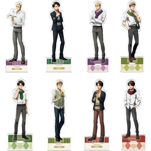 2021 Anime Attack on Titan Acrylic Stand Figure Rivaille Eren Jager Mikasa Ackerman Armin Model Desktop Decor Collection Toy